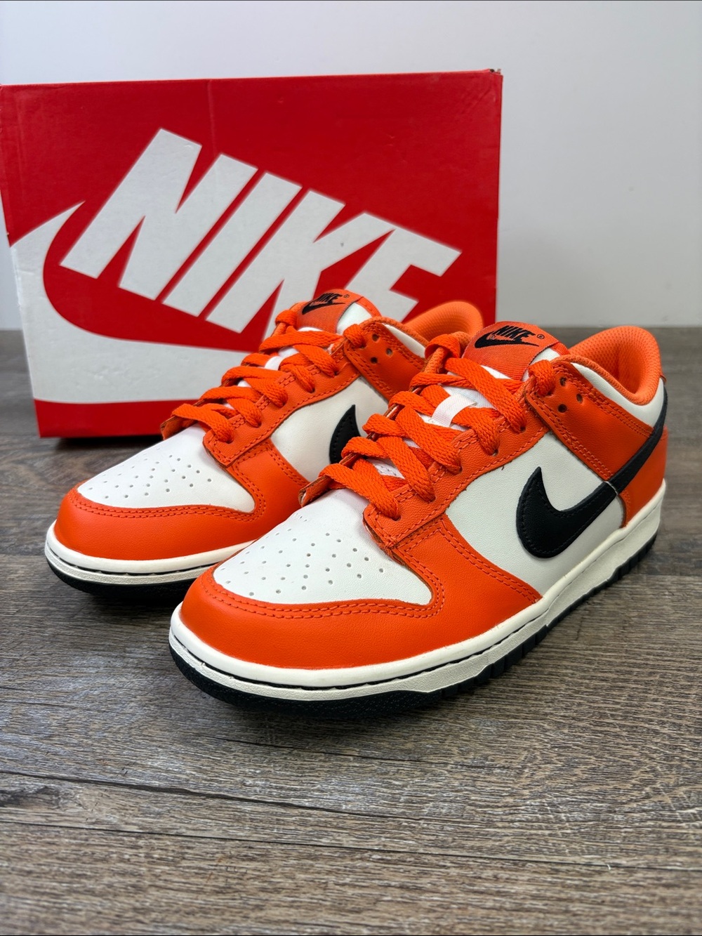 Nike Dunk Low GS Safety Orange Phantom Black Sneakers 6Y / Women’s 7.5